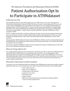 The American Thrombosis and Hemostasis Network (ATHN)