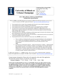screening questions - University of Illinois at Urbana