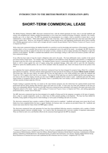 BPF Short-Term Commercial Lease