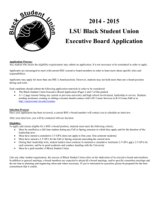 2014 - 2015 LSU Black Student Union Executive Board Application