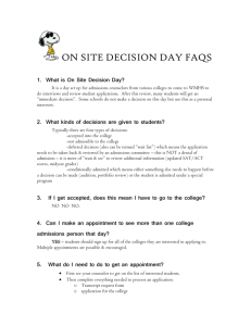 ON SITE DECISION DAY FAQS