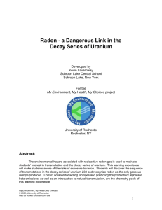 Radon Handout - University of Rochester Medical Center