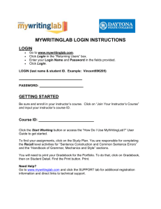 MYWRITINGLAB LOGIN INSTRUCTIONS SP 2011_01