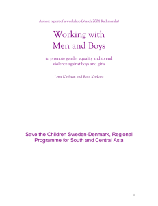with Men and Boys to Promote Gender Equality and to End