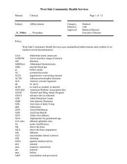 Approved Medical Abbreviations