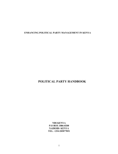 NDI Kenya 2007 Political Party Handbook