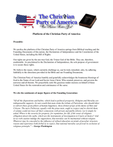 The 2012 Platform of the Christian Party of America 1
