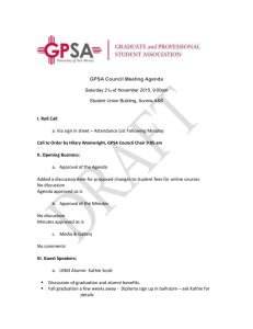 GPSA Council Meeting Agenda Saturday 21st of November 2015, 9