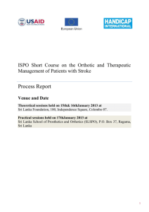 ISPO Short Course on the Orthotic and Therapeutic Management of