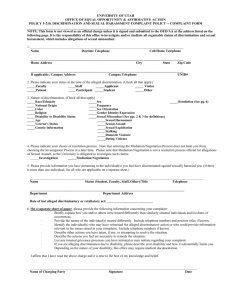 Discrimination Complaint Form - Office of Equal Opportunity and