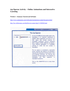 trp Operon Activity – Online Animations and Interactive Learning