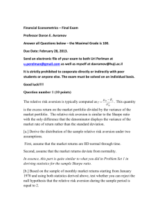 Financial Econometrics – Final Exam