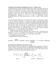 Colorimetric determination of cholinesterase activity – Ellman's assay