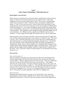 Active Source Seismology: Refraction Survey