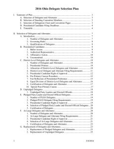 A. Selection of Delegates and Alternates