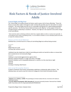 Risk Factors & Needs of Justice