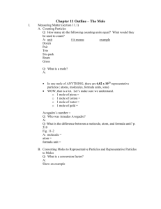 Chapter 11 Outline – The Mole