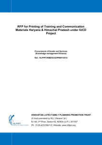 RFP HLFPPT IUCD Haryana & HP Printing