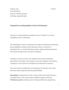 Proposal for an Undergraduate Course in Performance