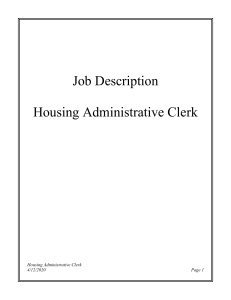Housing Administrative Clerk