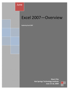 Excel 2007 - Benton School District