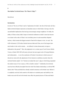 Chapter 8: Sino-Indian Territorial Issues