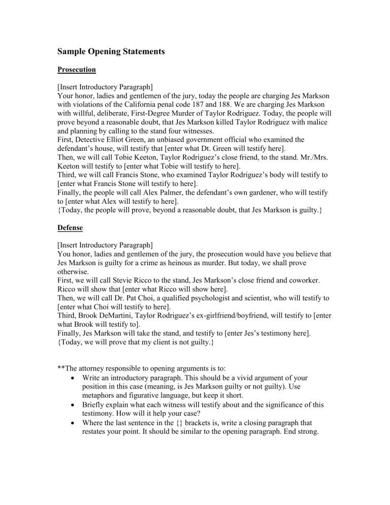 Sample Resume Opening Statement Sutajoyo