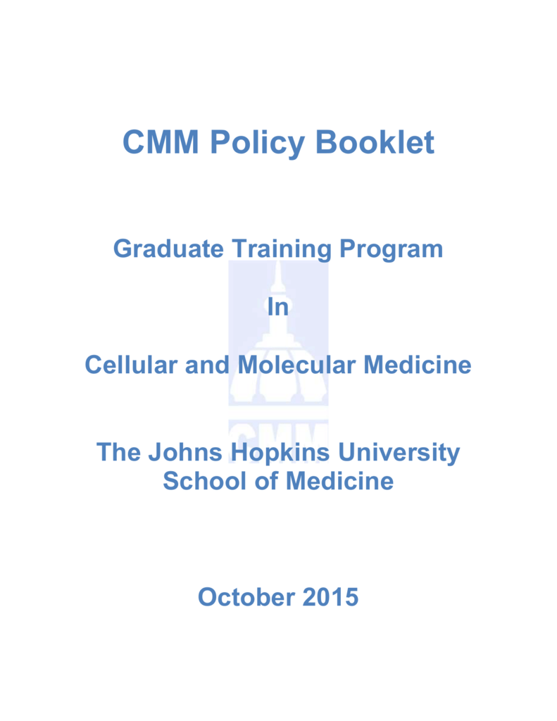 2015 Policy Book - Cellular And Molecular Medicine Program