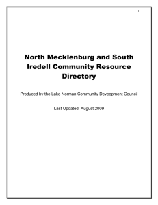 North Mecklenburg and South Iredell Community Resource
