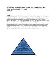 Strategies to Help Strengthen Validity and Reliability of Data