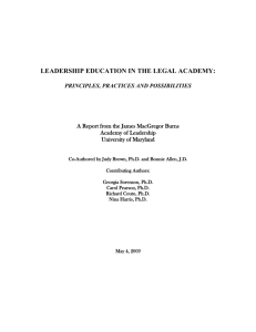 LEADERSHIP EDUCATION IN THE LEGAL ACADEMY: