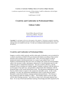 Creativity and Conformity in Professional Ethics