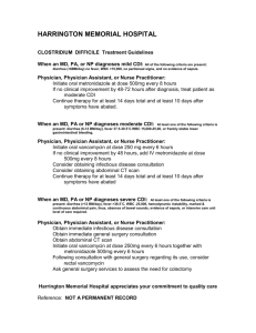 Harrington C difficile Treatment Guidelines