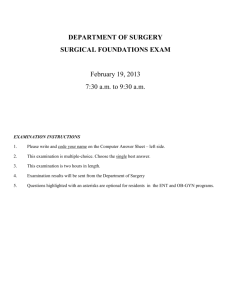 2013 Exam - Department of Surgery