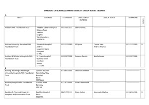 DIRECTORS OF NURSING/LEARNING DISABILITY LIAISON