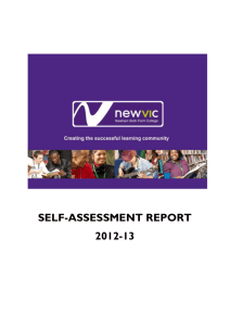 Self-Assessment Report - Newham Sixth Form College