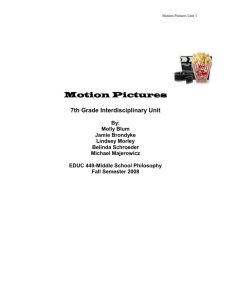Motion Pictures 7th Grade Interdisciplinary Unit