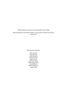 SRI Subcommittee Final Report - Metropolitan State University of