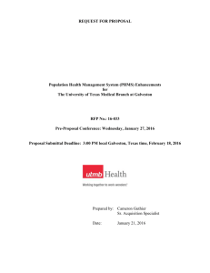 RFP 16-033 Population Health Management Analytics