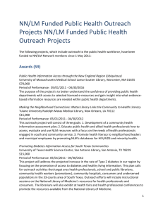 NN/LM Funded Public Health Outreach Projects
