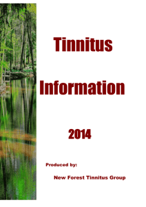 1 Nh Tinnitus Information 2014 Produced by: New Forest Tinnitus