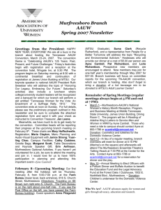 Spring 2007 Newsletter - AAUW Murfreesboro (TN) Branch
