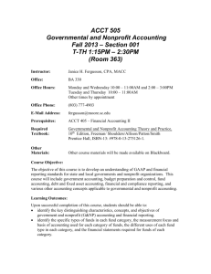 Governmental and Nonprofit Accounting