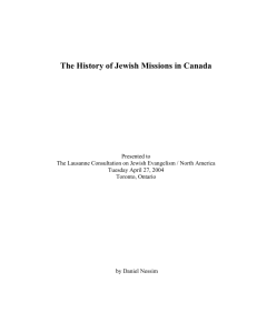 The History of Jewish Missions in Canada