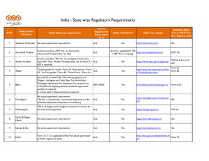 India - State wise Regulatory Requirements
