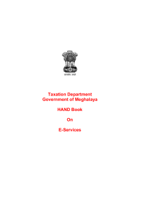 Hand Book on e-Services - Taxation Department, Government of