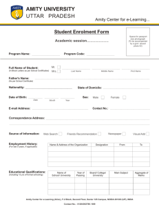 amity e learning student enrollment form