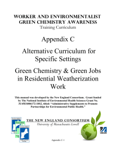 Appendix C Alternative Curriculum for Specific Settings Green