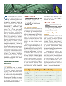 Why Promote Green Chemistry?