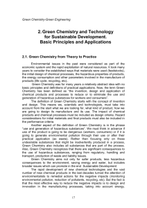 2. Green Chemistry and Technology for Sustainable Development